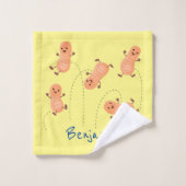 Een mooie cartoon van een pinda's bad handdoek (Wasdoekje)