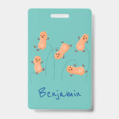 Een mooie cartoon van een pinda's badge (Achterkant)