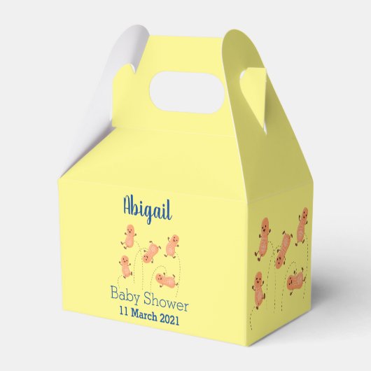 Een mooie cartoon van een pinda's bedankdoosjes (Achterkant)