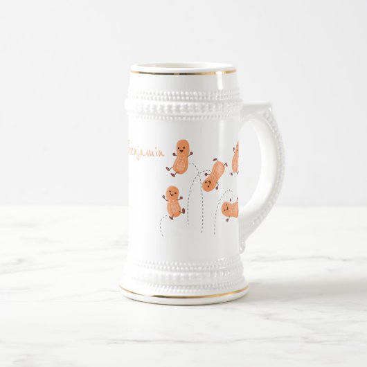 Een mooie cartoon van een pinda's bierpul (Voorkant rechts)