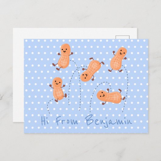 Een mooie cartoon van een pinda's briefkaart (Voorkant / Achterkant)