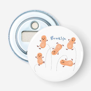 Een mooie cartoon van een pinda's button flesopener