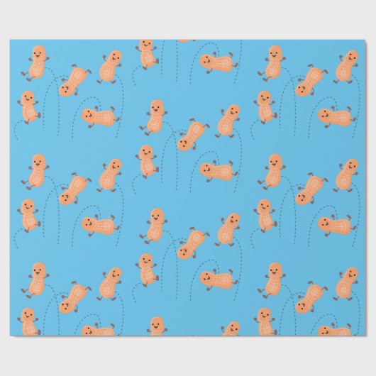 Een mooie cartoon van een pinda's cadeaupapier (Vlak)