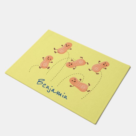 Een mooie cartoon van een pinda's deurmat (Schuin)