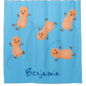 Een mooie cartoon van een pinda's douchegordijn (Voorkant)