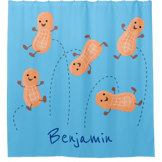 Een mooie cartoon van een pinda's douchegordijn (Voorkant)