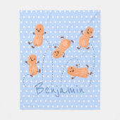 Een mooie cartoon van een pinda's fleece deken (Voorkant)