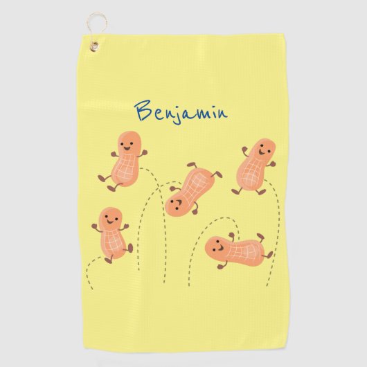 Een mooie cartoon van een pinda's golfhanddoek (Voorkant)