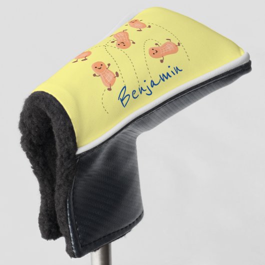 Een mooie cartoon van een pinda's golfheadcover (3/4 voorkant)