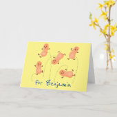 Een mooie cartoon van een pinda's kaart (Gele Bloem)