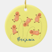 Een mooie cartoon van een pinda's keramisch ornament (Achterkant)