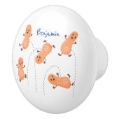 Een mooie cartoon van een pinda's keramische knop (Rechts)