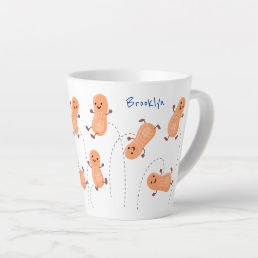 Een mooie cartoon van een pinda's latte mok (Rechterhoek)