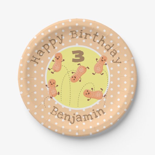 Een mooie cartoon van een pinda's papieren bordje (Voorkant)