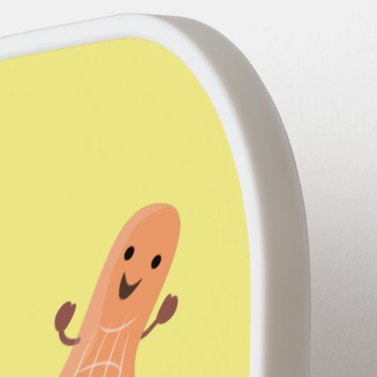 Een mooie cartoon van een pinda's pickleball paddle (Links Detail)