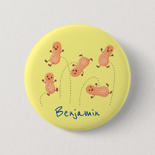 Een mooie cartoon van een pinda's ronde button 5,7 cm