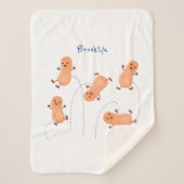 Een mooie cartoon van een pinda's sherpa deken (Voorkant)