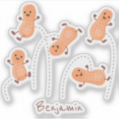 Een mooie cartoon van een pinda's sticker (Voorkant)