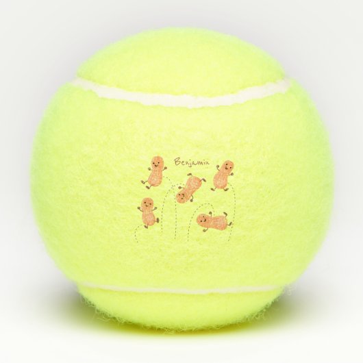 Een mooie cartoon van een pinda's tennisballen (Achterkant)