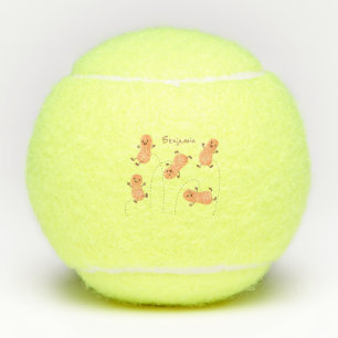 Een mooie cartoon van een pinda's tennisballen