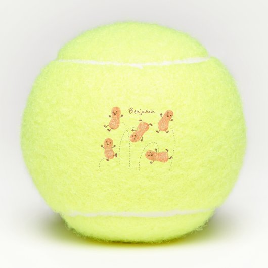 Een mooie cartoon van een pinda's tennisballen (Voorkant)