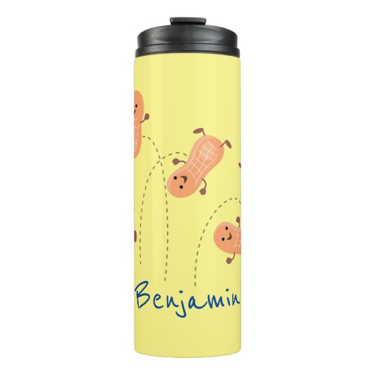 Een mooie cartoon van een pinda's thermosbeker (Voorkant)