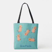 Een mooie cartoon van een pinda's tote bag (Achterkant)