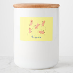 Een mooie cartoon van een pinda's voedselcontainer etiket