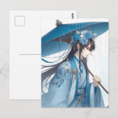 Een mooie Chinese Heer (oosterse manga stijl) Briefkaart (Voorkant / Achterkant)
