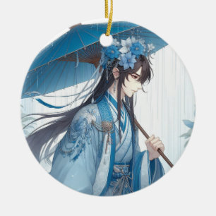 Een mooie Chinese Heer (oosterse manga stijl) Keramisch Ornament