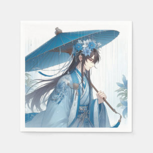 Een mooie Chinese Heer (oosterse manga stijl) Servet