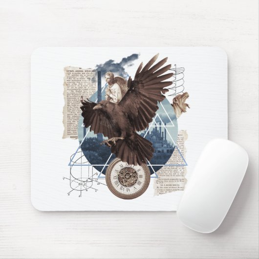 Een mooie collage met adelaar klimaatbescherming muismat (Met muis)