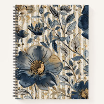 Een mooie combinatie van blauwe bloemen en patrone