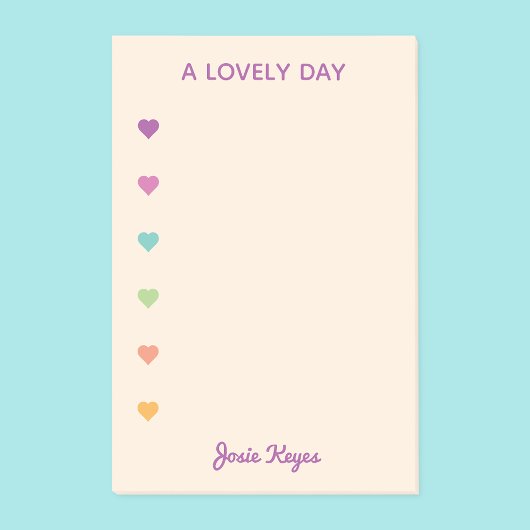 Een mooie dag kleurrijke harten checklist post-it® notes