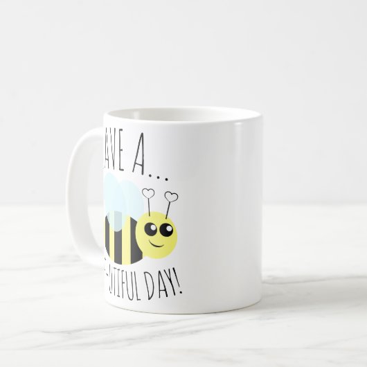 Een mooie dag voor een bijen koffiemok (Voorkant links)