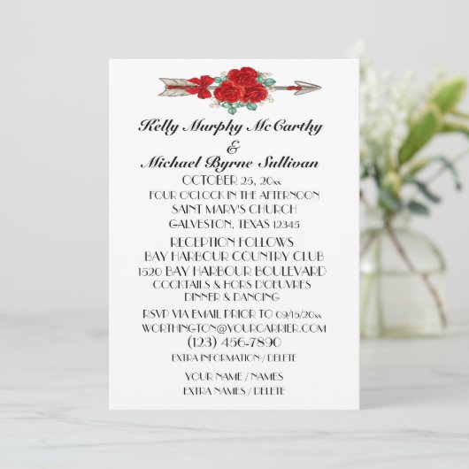 Een mooie dag voor een bruiloft - uitnodiging (Staand voorkant)