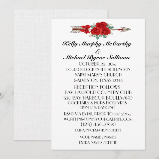 Een mooie dag voor een bruiloft - uitnodiging (Voorkant / Achterkant)