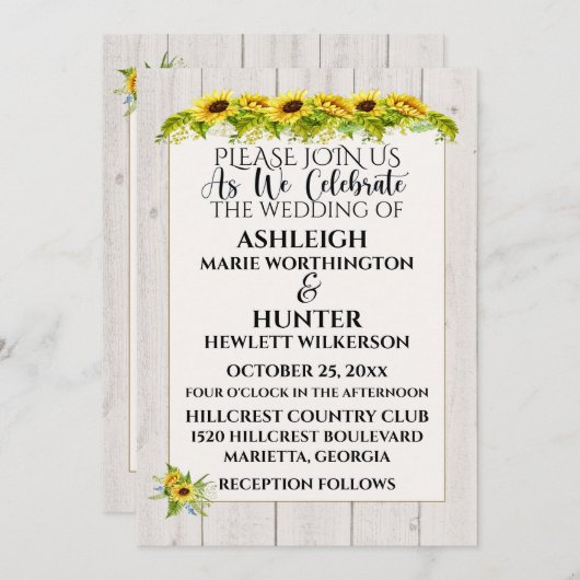 Een mooie dag voor een bruiloft - uitnodiging (Voorkant / Achterkant)