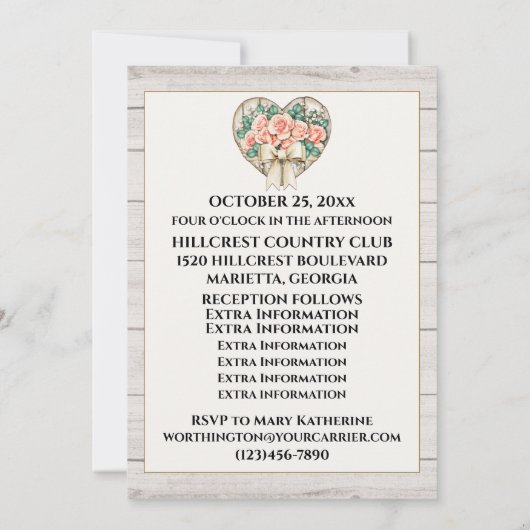 Een mooie dag voor een bruiloft - Uitnodiging - Zi (Achterkant)