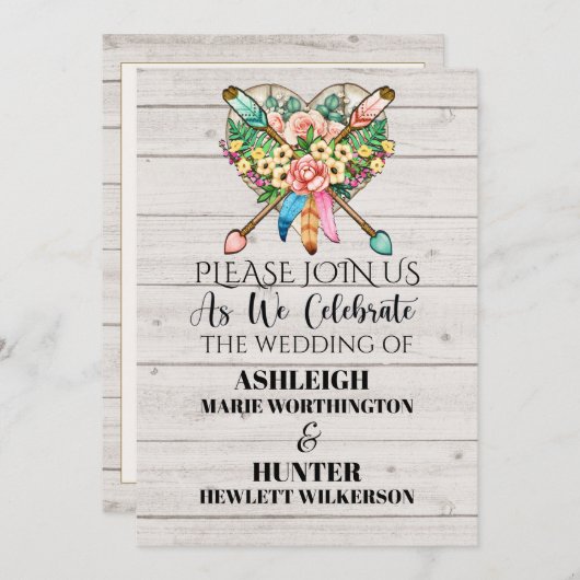 Een mooie dag voor een bruiloft - Uitnodiging - Zi (Voorkant / Achterkant)