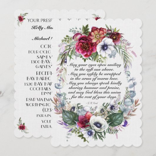 Een mooie dag voor een huwelijksuitnodiging kaart (Voorkant / Achterkant)