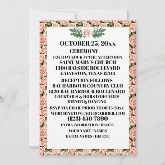 Een mooie dag voor een huwelijksuitnodiging kaart (Achterkant)