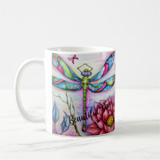 Een mooie dag, Waterverf Dragonfly, personaliseren Koffiemok