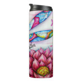 Een mooie dag, Waterverf Dragonfly, personaliseren Thermosbeker (Geroteerd rechts)