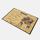 Een mooie dame en chagrijnig oud man deurmat (Schuin)