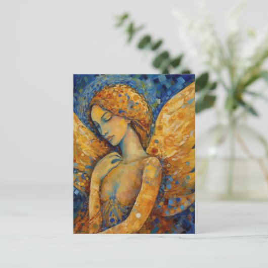 Een mooie dame engel briefkaart (Staand voorkant)