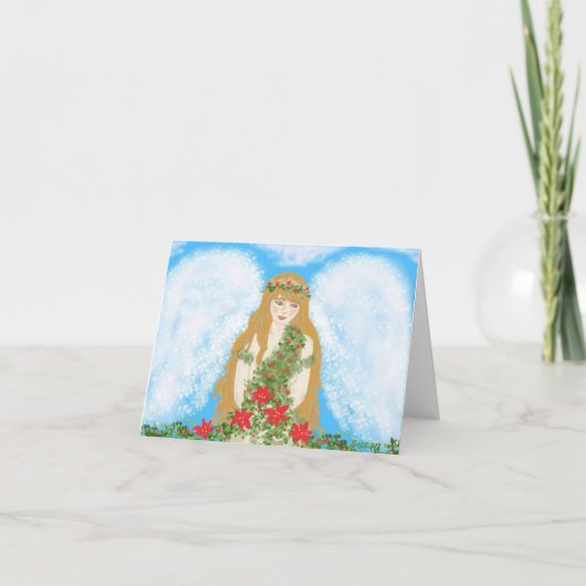 Een mooie die Engel, in de Geest van Kerstmis Feestdagen Kaart (Voorkant)