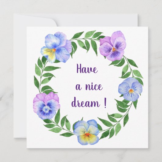 Een mooie droom! Waterverf bloemen briefkaart (Voorkant)