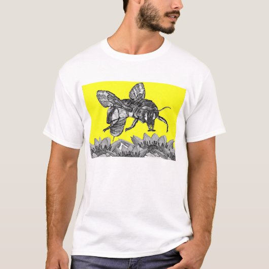 Een mooie drukke bij in de tuin t-shirt (Voorkant)