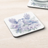 Een mooie duif paar Waterverf Bier Onderzetter (Linkerzijde)